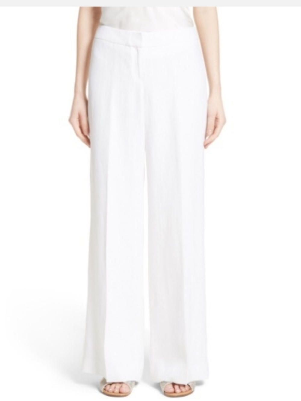 Lafayette 148 New York Linen High Rise Wide Leg Trouser Pants Size 18